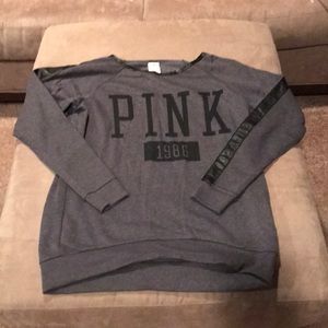 PINK pull over with faux leather